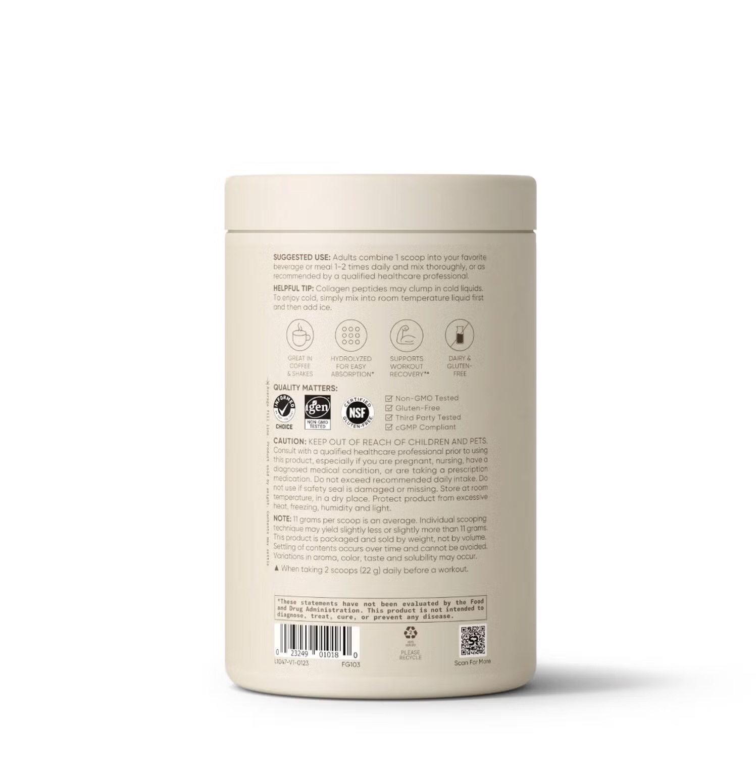 Collagen Peptides - Unflavored - 16 oz. (41 Servings)