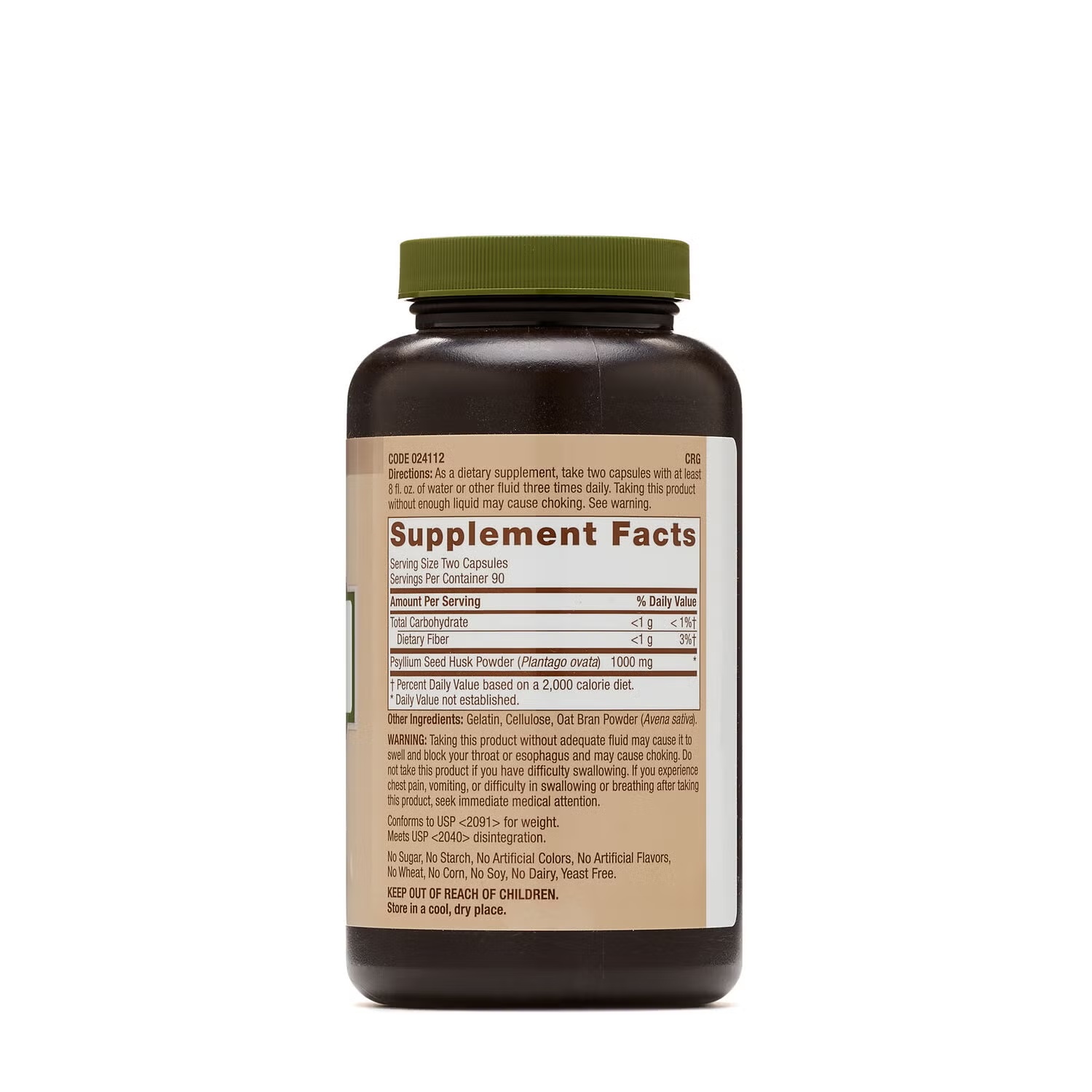 Psyllium Seed Husk - 180 Capsules (90 Servings)